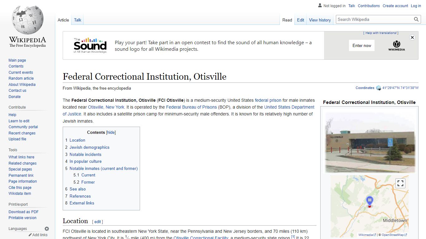 Federal Correctional Institution, Otisville - Wikipedia